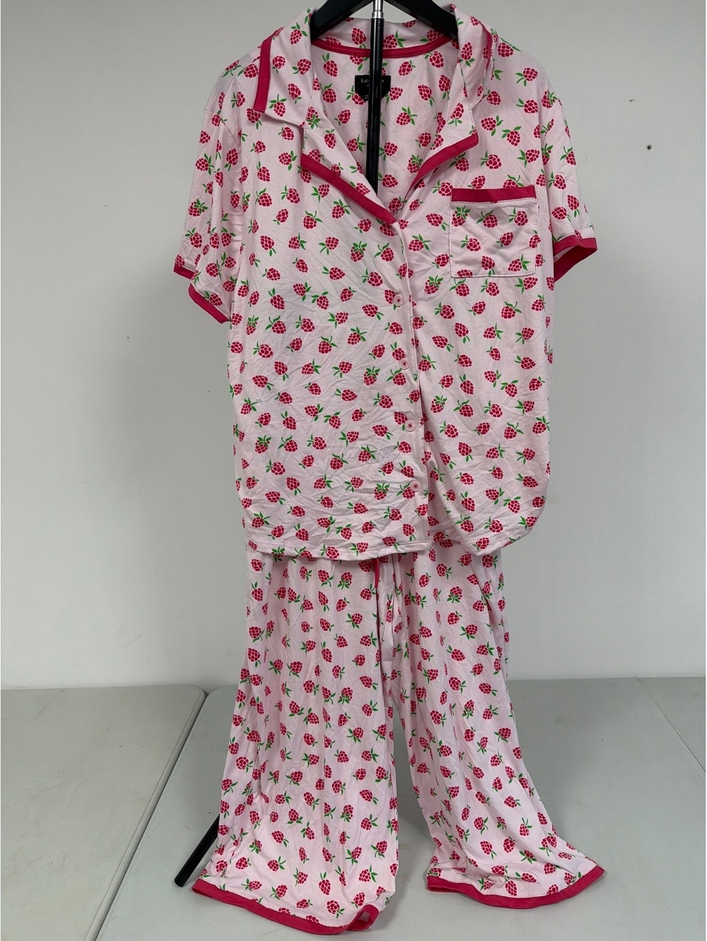 Kate Spade New York XL Pink Raspberry  Print Pajama Set 0021